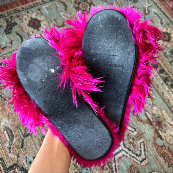 ARIANA BOHLING Alpaca Hot Pink Slippers 8 - Picture 3 of 6